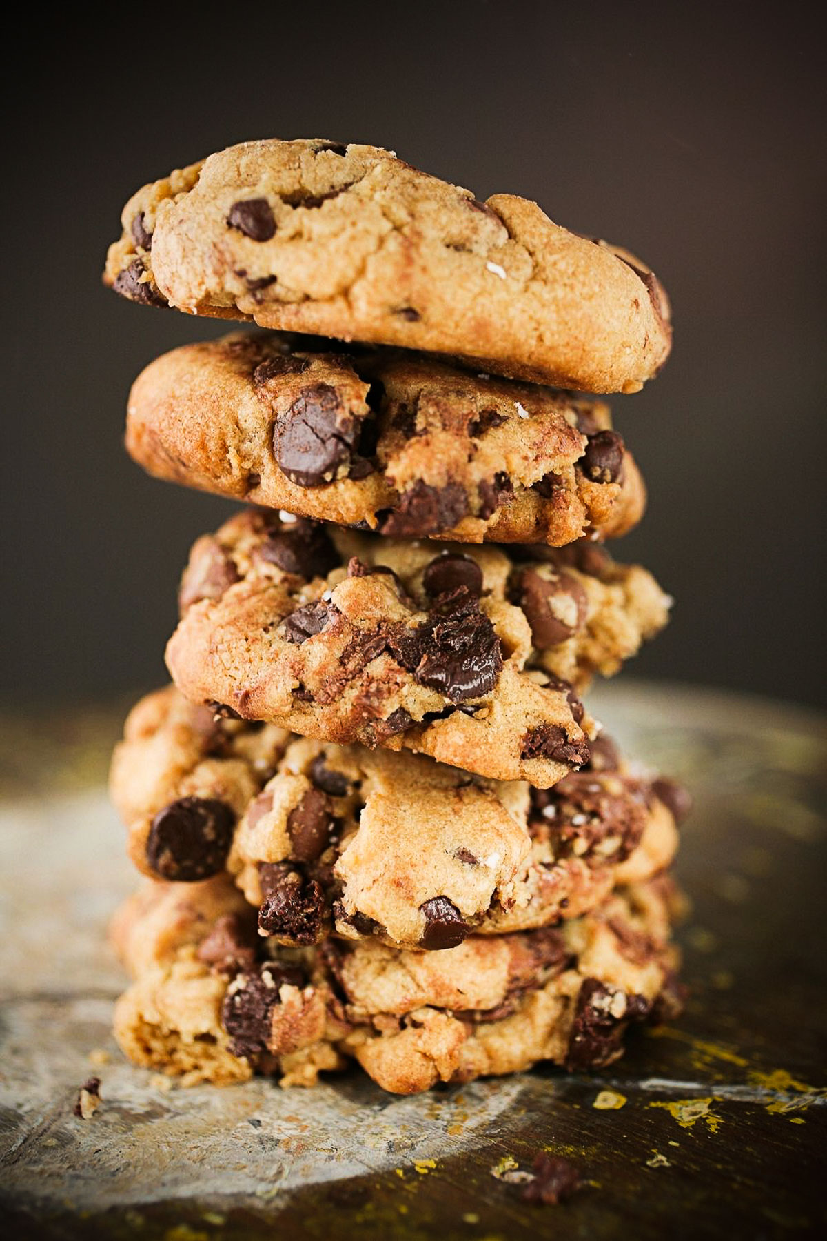 Stacked Chocolate chip cookies