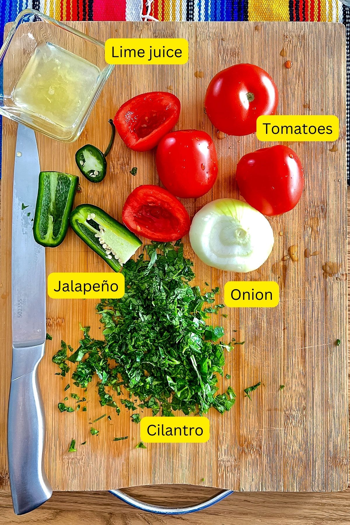 Ingredients for pico de gallo