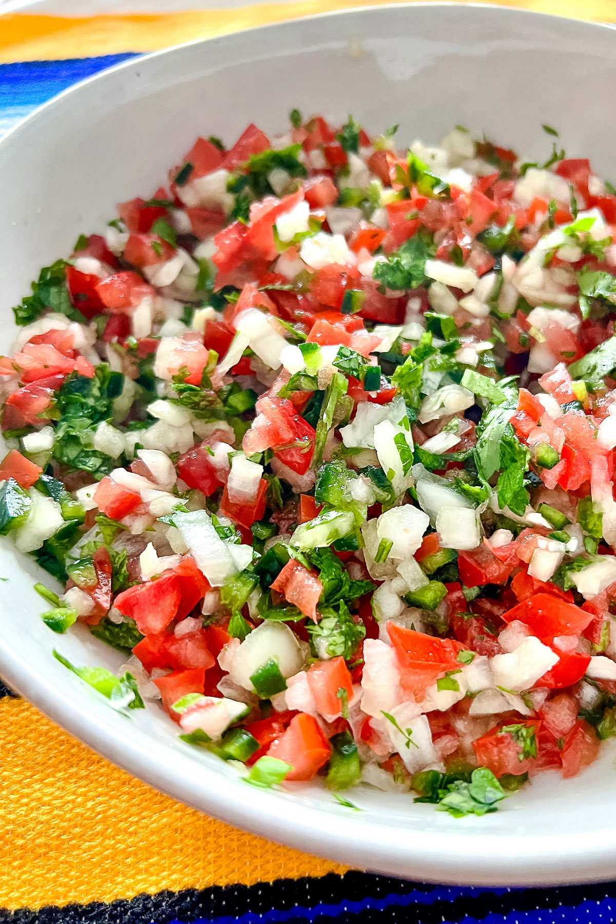Pico de gallo partial view of the bowl0