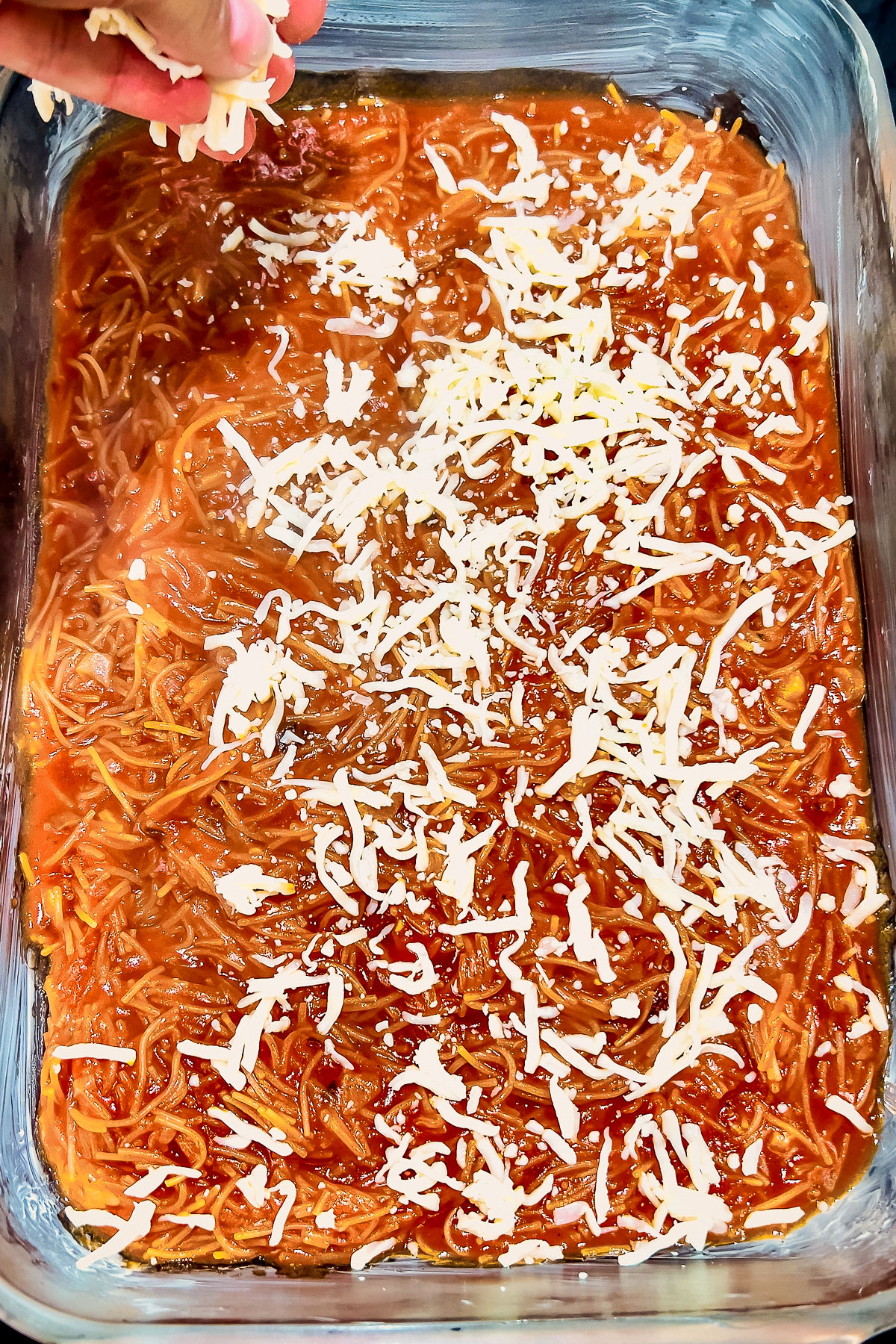 Sopa seca ready for baking0