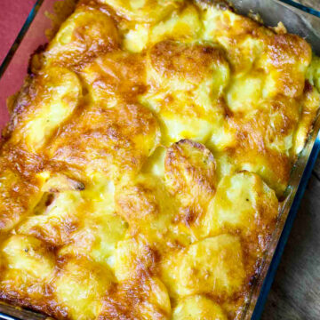 Potatoes Au Gratin with Ham and Eggs Featured image.