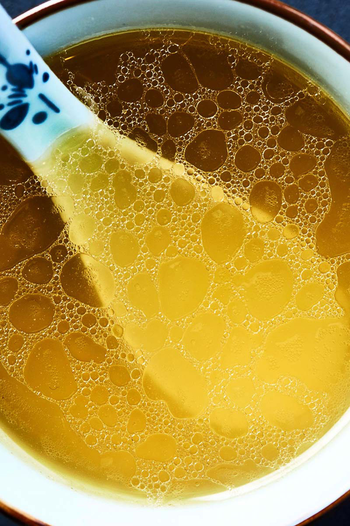 Turkey Broth in a soup pot0