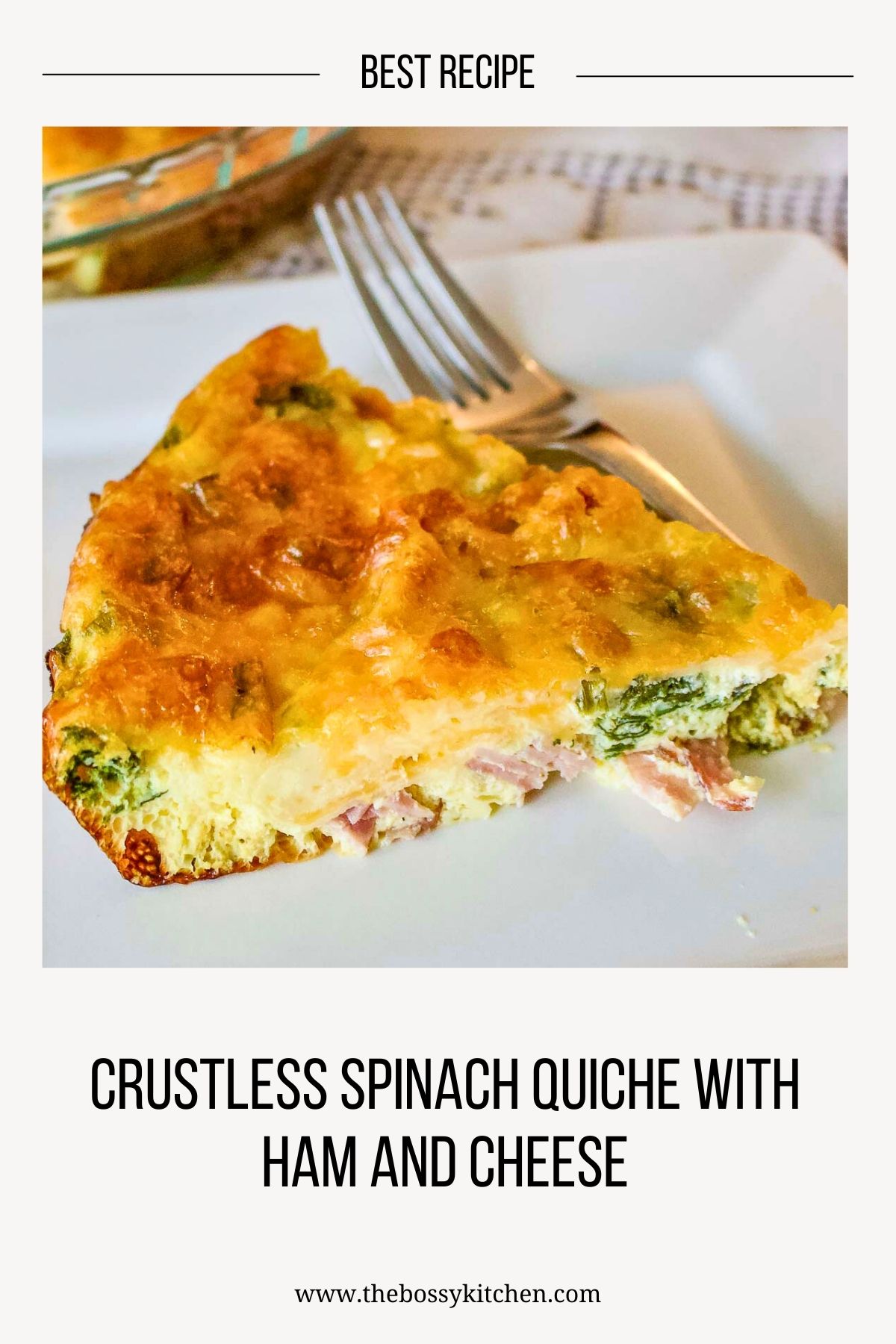 Crustless Spinach Quiche with Ham and Cheese Pinterest.