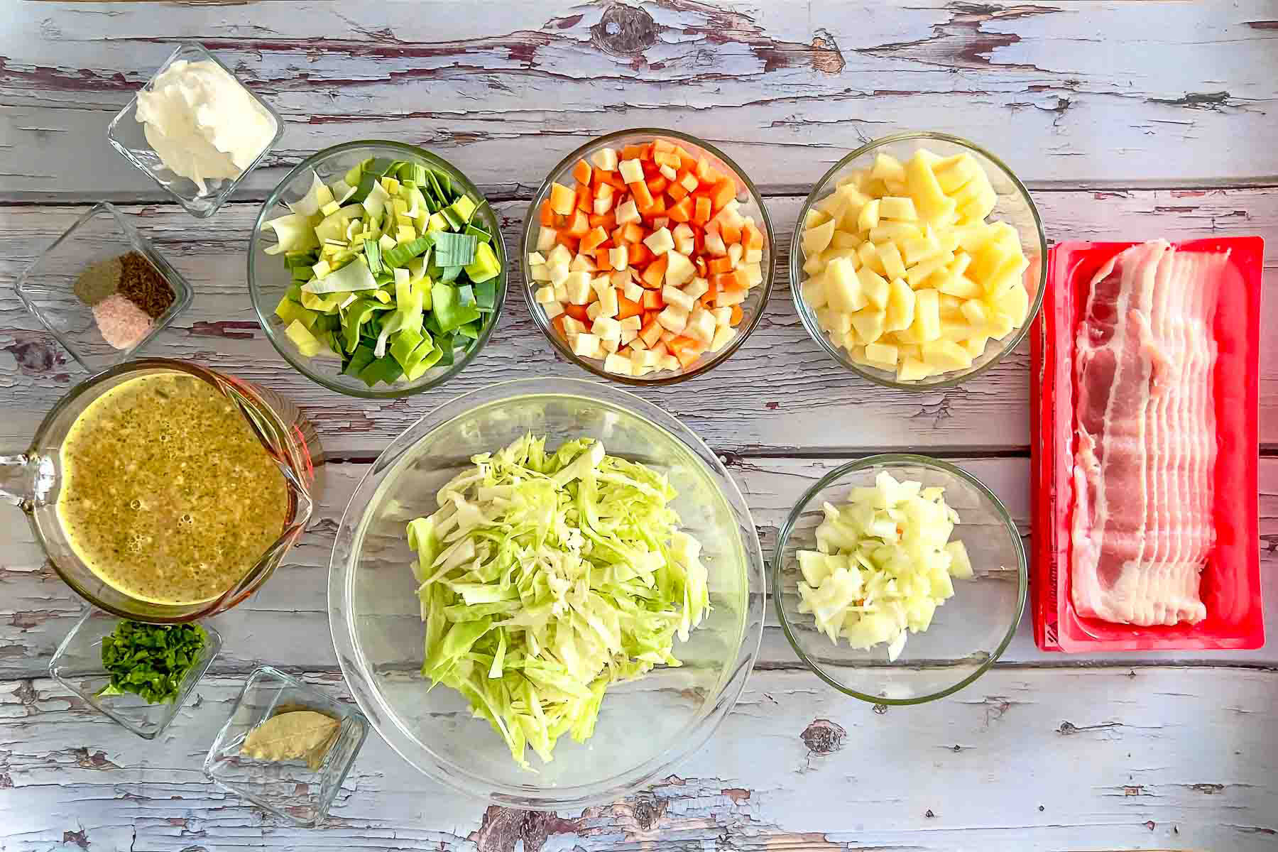 Ingredients display for Potato and Leek Soup.