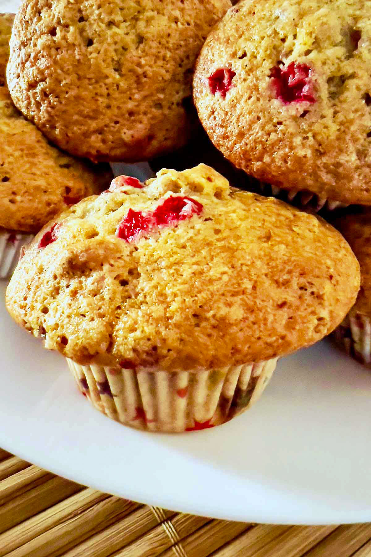 Baked cranberry orange muffins.