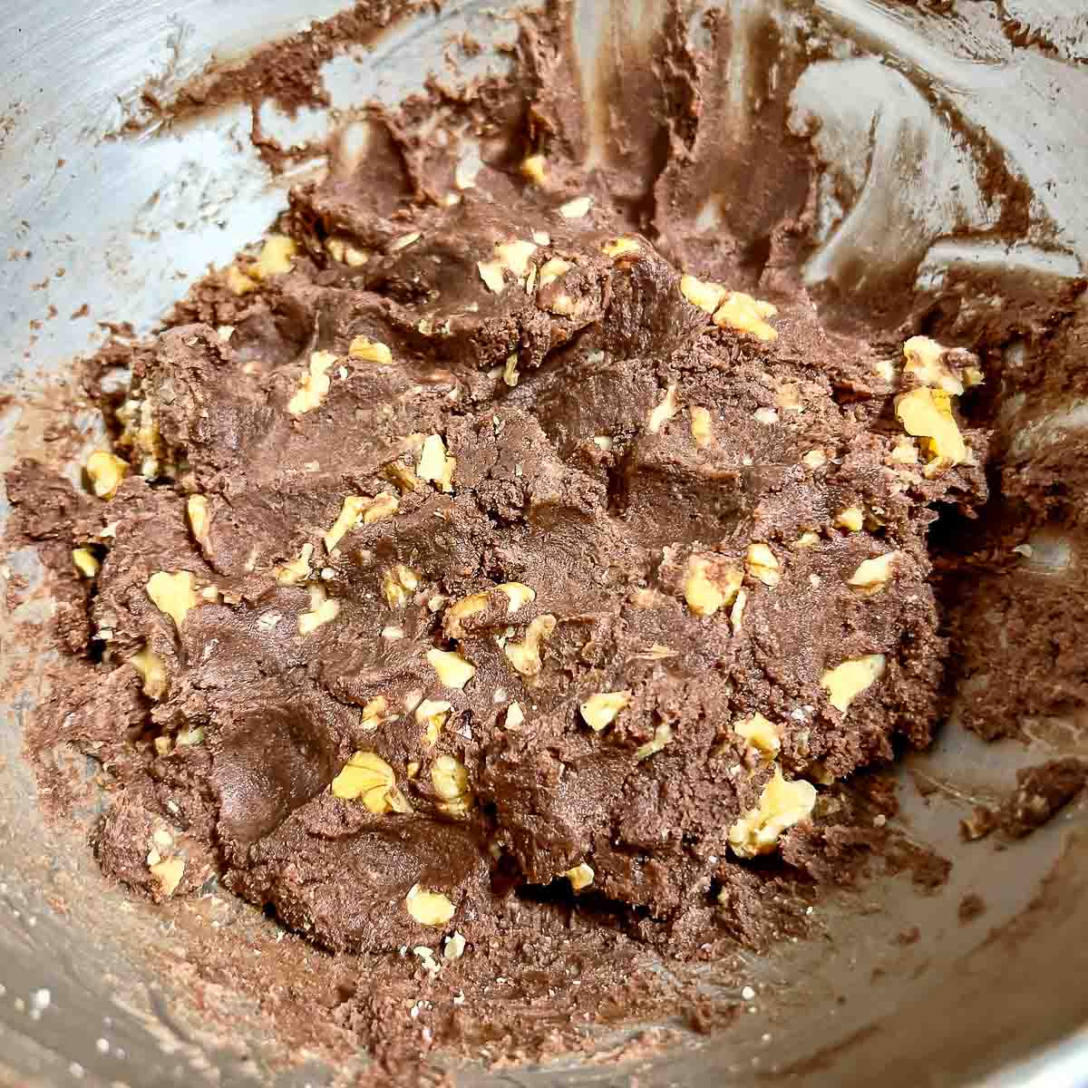 Mixed cookie dough ready for chilling.