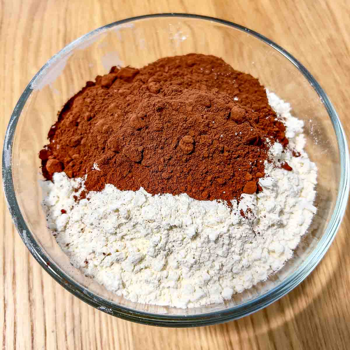 Mixing dry ingredients in a bowl.