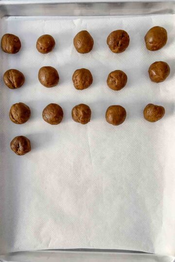 Forming the cookies for baking.