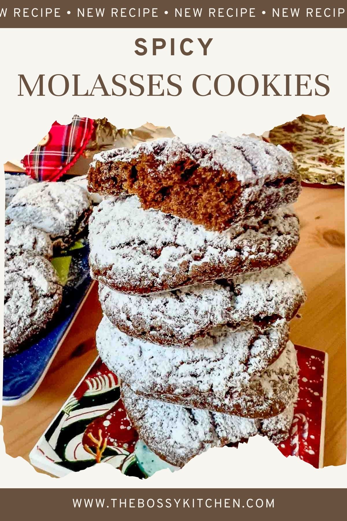 Spicy Molasses Cookies Pinterest Collage.