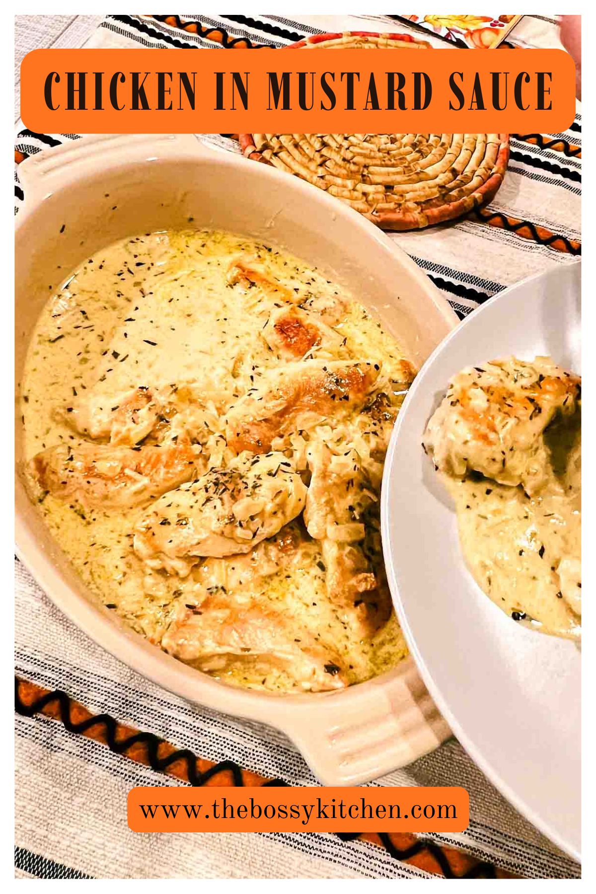Chicken In Mustard Sauce Pinterest collage.