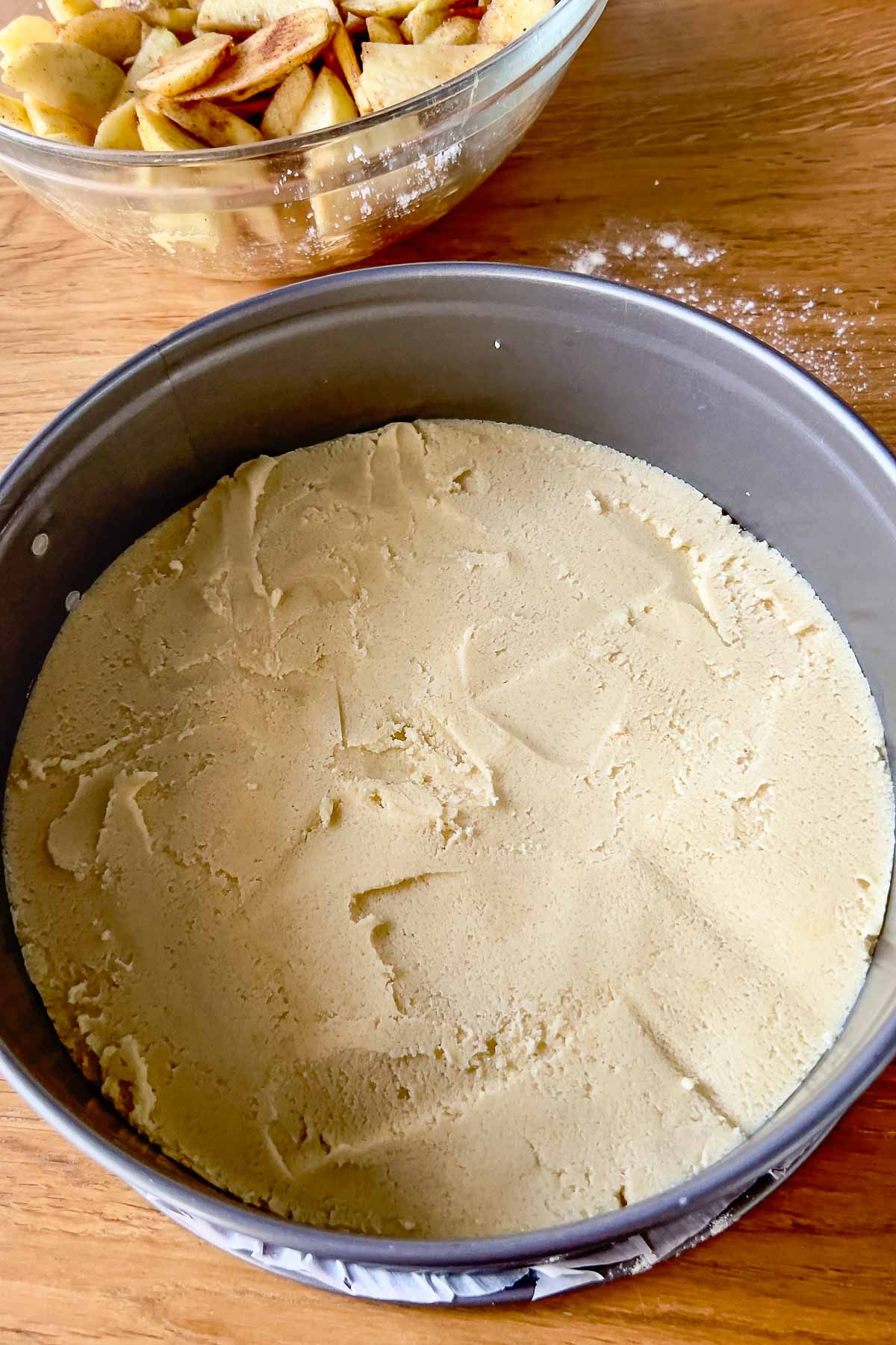 Crust in the pan.